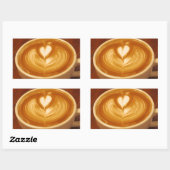 Sticker Rectangulaire Latte Art Coffee Love (Feuille)