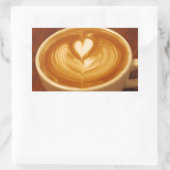 Sticker Rectangulaire Latte Art Coffee Love (Sac)