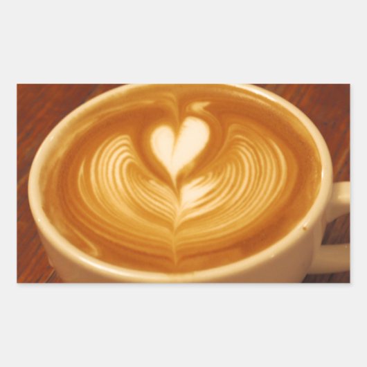 Sticker Rectangulaire Latte Art Coffee Love (Devant)