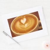 Sticker Rectangulaire Latte Art Coffee Love (Enveloppe)