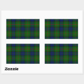 Sticker Rectangulaire Lauder tartan bleu vert plaid (Feuille)