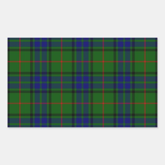 Sticker Rectangulaire Lauder tartan bleu vert plaid (Devant)