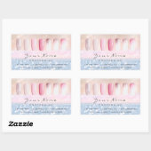 Sticker Rectangulaire Laurane Nails Art Rose Rose Blush Parties scintill (Feuille)