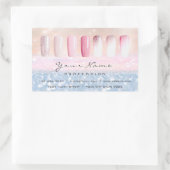 Sticker Rectangulaire Laurane Nails Art Rose Rose Blush Parties scintill (Sac)