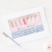Sticker Rectangulaire Laurane Nails Art Rose Rose Blush Parties scintill (Enveloppe)