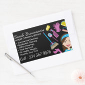 Sticker Rectangulaire Lavage de la femme de ménage noire (Enveloppe)