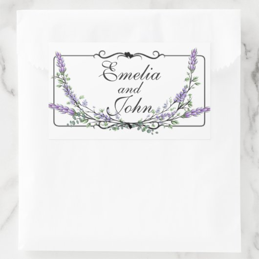 Sticker Rectangulaire Lavande et Eucalyptus (Sac)