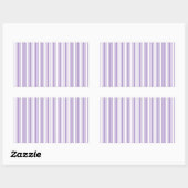 Sticker Rectangulaire Lavande violet et blanc bonbons rayures (Feuille)