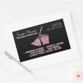 Sticker Rectangulaire Lave-linge de Parties scintillant rose noir (Enveloppe)