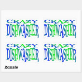 Sticker Rectangulaire Lave-vaisselle fou (Feuille)