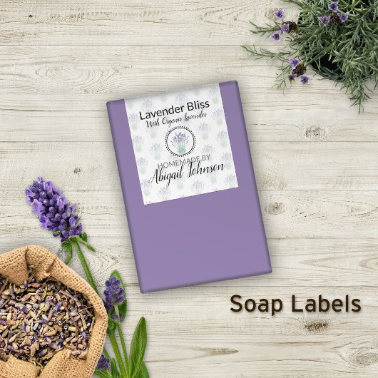 Sticker Rectangulaire Lavender Soap | Artisan Handmade | Homemade Label