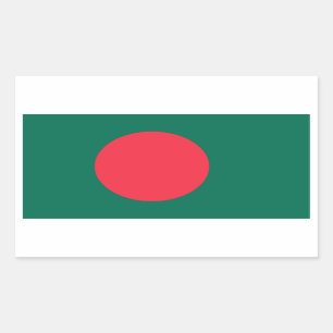 Sticker Rectangulaire Le Bangladesh/drapeau bangladais