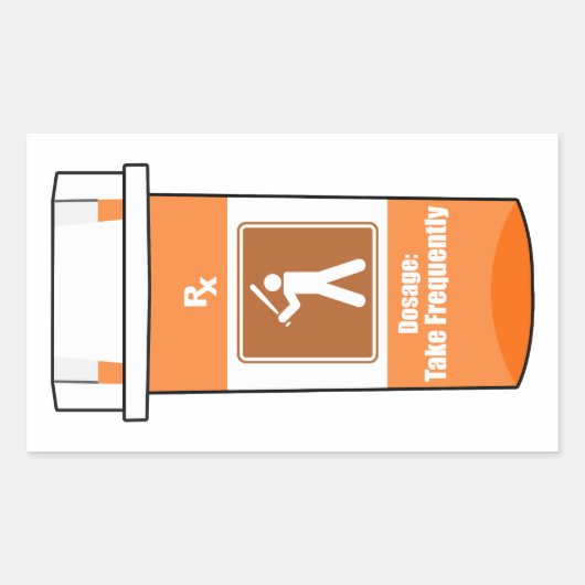 Sticker Rectangulaire Le baseball est ma drogue (Devant)