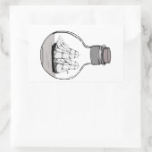 Sticker Rectangulaire Le bateau dans l'ampoule en verre (Sac)