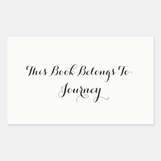 Sticker Rectangulaire Le blanc "ce livre appartient à " (Devant)