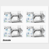 Sticker Rectangulaire Le bonheur est le thème de couture maison (Feuille)