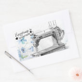 Sticker Rectangulaire Le bonheur est le thème de couture maison (Enveloppe)