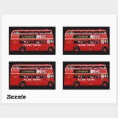 Sticker Rectangulaire Le bus rouge de Londres (Feuille)