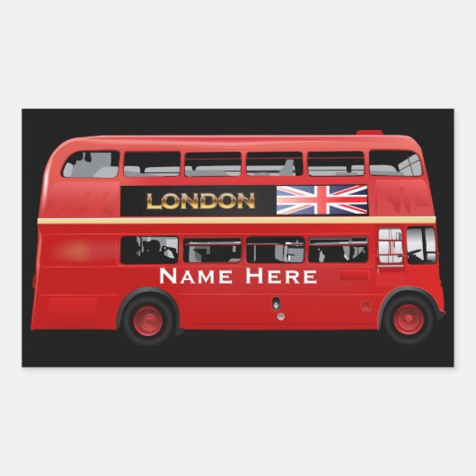 Sticker Rectangulaire Le bus rouge de Londres (Devant)