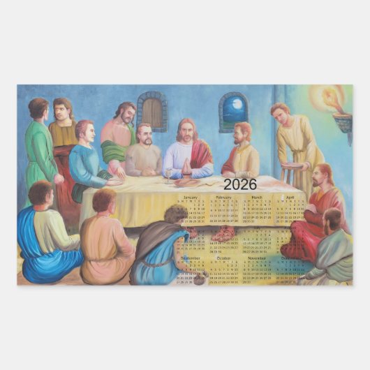 Sticker Rectangulaire Le calendrier de la Cène 2026 (Devant)