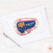 Sticker Rectangulaire Le carabiner d'Escalade Pit Flagstaff Arizona (Enveloppe)