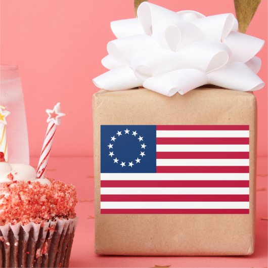 Sticker Rectangulaire Le Cercle des étoiles, drapeau américain par Betsy (Fête)