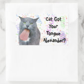 Sticker Rectangulaire Le Chat De Fête A Ta Langue ? (Sac)