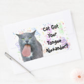 Sticker Rectangulaire Le Chat De Fête A Ta Langue ? (Enveloppe)