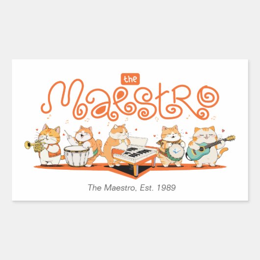 Sticker Rectangulaire Le Chat Maestro (Devant)