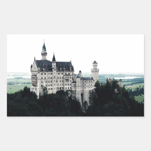 Sticker Rectangulaire Le château de Neuschwanstein (Devant)
