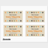 Sticker Rectangulaire Le chien fait maison traite l'étiquette de pot (Feuille)