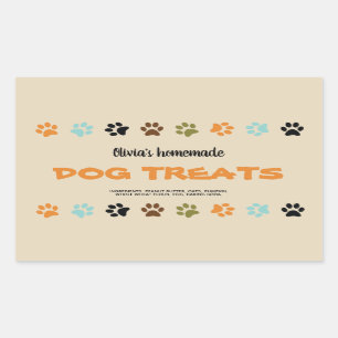 Sticker Rectangulaire Le chien fait maison traite l'étiquette de pot