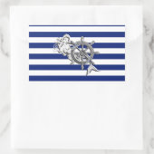 Sticker Rectangulaire Le chrome aiment la sirène sur les rayures (Sac)