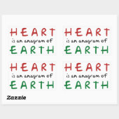 Sticker Rectangulaire Le coeur est l'anagramme de la Terre (Feuille)