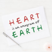 Sticker Rectangulaire Le coeur est l'anagramme de la Terre (Enveloppe)