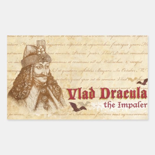 Sticker Rectangulaire Le comte historique Dracula (Devant)