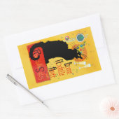 Sticker Rectangulaire Le Conversation Noir - Bonne Nouvelle Année (Enveloppe)