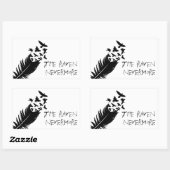 Sticker Rectangulaire Le corbeau, noir et blanc (Feuille)