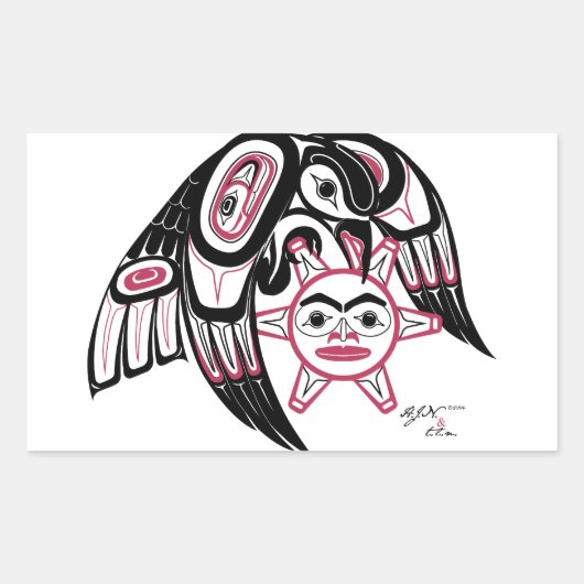 Sticker Rectangulaire Le corbeau vole le soleil (Devant)