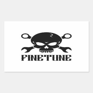 Sticker Rectangulaire Le crâne "n" usine 2 - Finetune (noir)