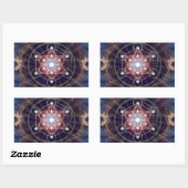 Sticker Rectangulaire Le cube de Metatron - Merkabah (Feuille)