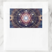 Sticker Rectangulaire Le cube de Metatron - Merkabah (Sac)