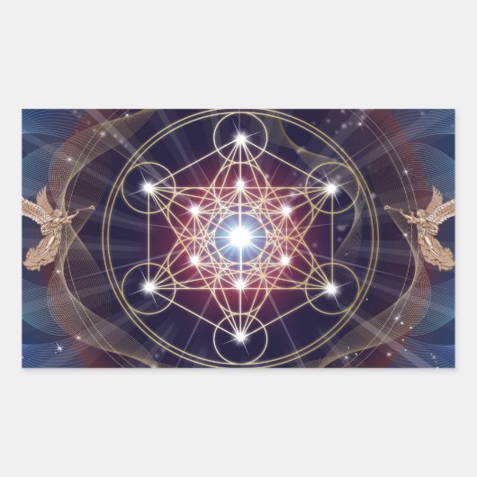 Sticker Rectangulaire Le cube de Metatron - Merkabah (Devant)
