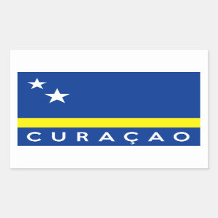 Sticker Rectangulaire le Curaçao marquent le nom des textes de pays