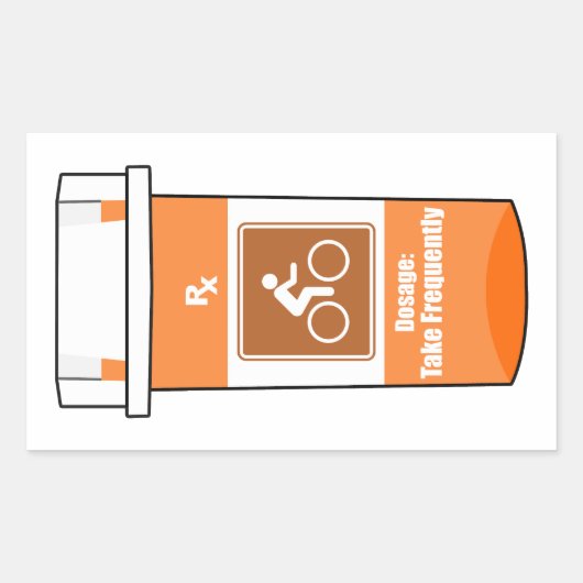 Sticker Rectangulaire Le cyclisme est ma drogue (Devant)