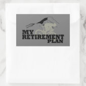 Sticker Rectangulaire Le cyclisme est mon plan de retraite (Sac)
