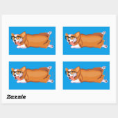 Sticker Rectangulaire Le déploiement de Corgi (Feuille)