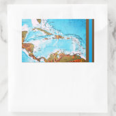 Sticker Rectangulaire Le des Caraïbes (carte) (Sac)