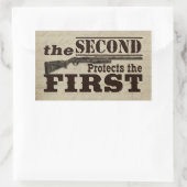 Sticker Rectangulaire Le deuxième amendement protège le premier amendeme (Sac)