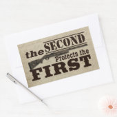 Sticker Rectangulaire Le deuxième amendement protège le premier amendeme (Enveloppe)